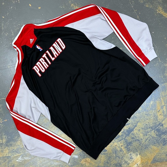 Adidas Portland Trailblazers NBA Shoot Around Warm Up Full Zip Crew Neck XXL - Picture 2 of 9